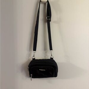 Baggallini Black Nylon Crossbody Bag | Travel Organizer | Lightweight